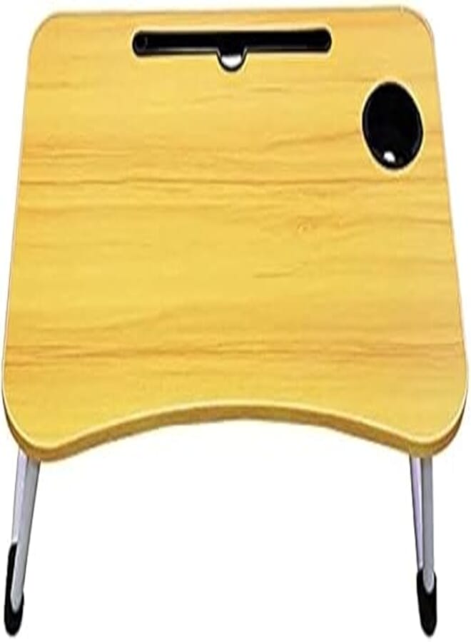 Detachable Folding Table On Bed Office Table Wood Laptop Desk- brown" )